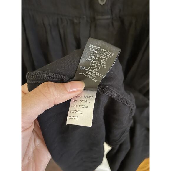 Torrid Dress Women's 2X Plus Black Challis Button Front Long Sleeve Rolled Tab - Picture 11 of 11